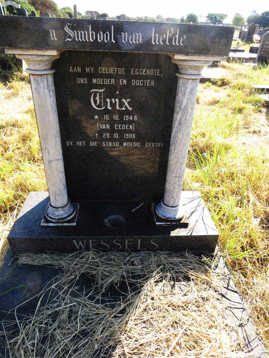 WESSELS Trix nee VAN EEDEN 1946-1986