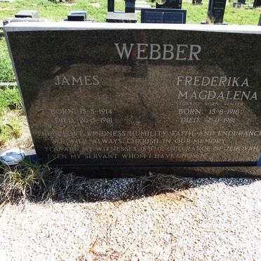 WEBBER James 1914-1981 & Frederika Magdalena VENTER 1918-1981