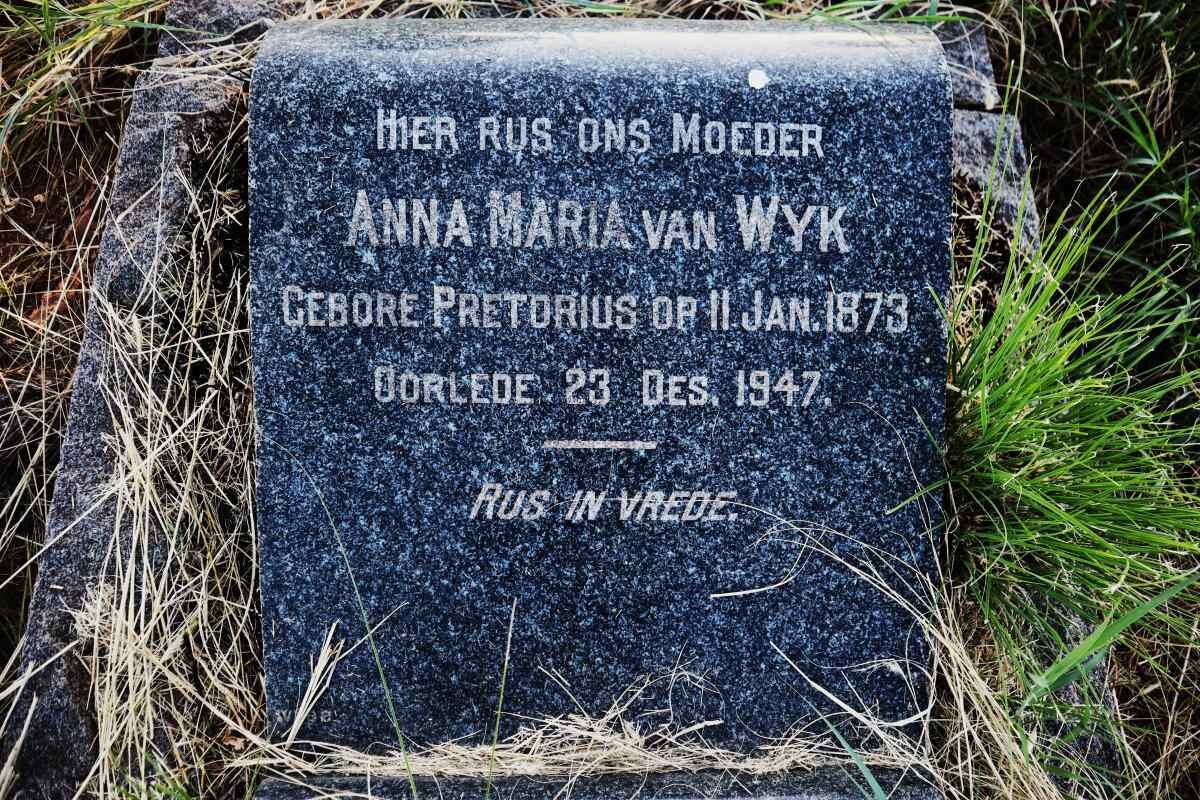 WYK Anna Maria, van nee PRETORIUS 1873-1947
