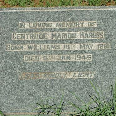 HARRIS Gertrude Marion nee WILLIAMS 1881-1945