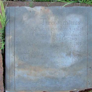 VUUREN George, Jansen van 1909-1909