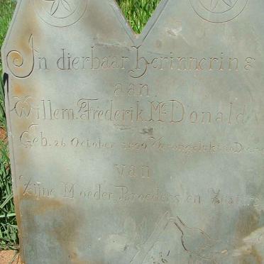 McDONALD Willem Frederik 1890-1905