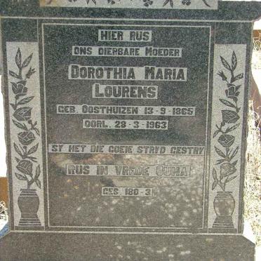 LOURENS Ignatius Johannes Gerhardus 1867-1949 &amp; Dorothea Maria OOSTHUIZEN 1865-1963