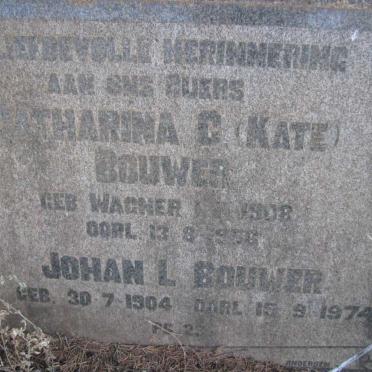 BOUWER Johan L. 1904-1974 &amp; Catharina C. WAGNER 1908-1956