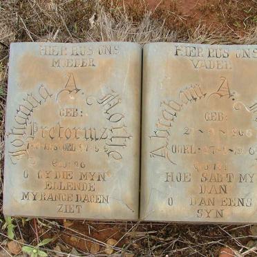 NORTJE Abraham A. 18?6-19?6 &amp; Johanna A. PRETORIUS 18??-19??