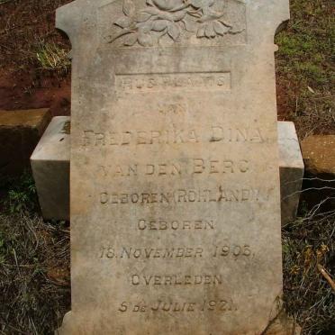 BERG Frederika Dina, van den nee ROHLAND 1905-1921