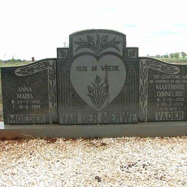 MERWE Marthinus Cornelius, van der 1932-1975 &amp; Anna Maria 1935-1994