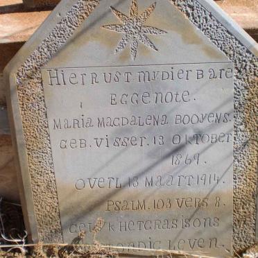 BOOYENS Maria Magdalena nee VISSER 1869-1914