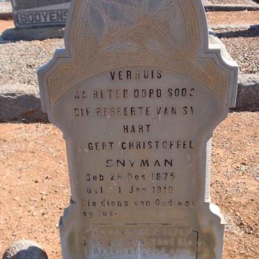 SNYMAN Gert Christoffel 1875-1919