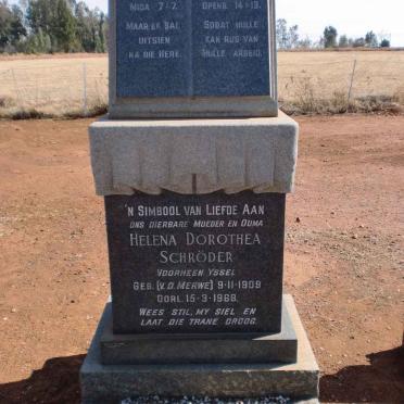 SCHRÖDER Helena Dorothea previously YSSEL nee v.d. MERWE 1909-1968
