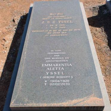 YSSEL A.G.C. 1916-1982 &amp; Emmarentia Aletta BOSHOFF 1920-2010