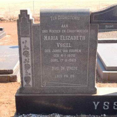 YSSEL Maria Elizabeth nee JANSE VAN VUUREN 1875-1963