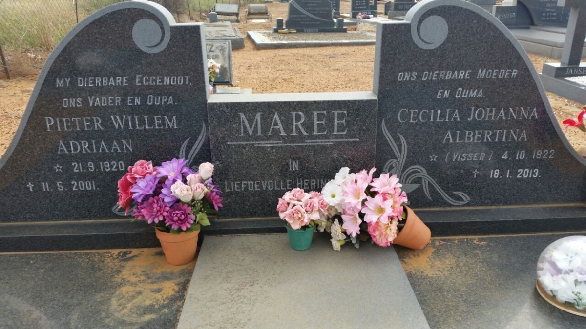 MAREE Pieter Willem Adriaan 1920-2001 &amp; Cecilia Johanna Albertina VISSER 1922-2013