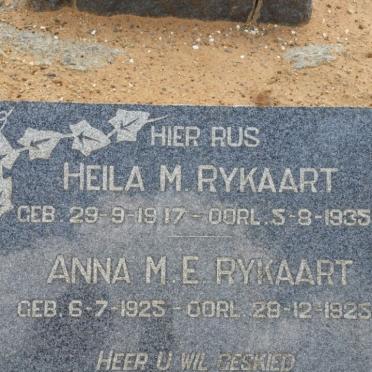 RYKAART Heila M. 1917-1935 :: RYKAART Anna M.E. 1925-1925