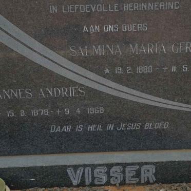 VISSER Johannes Andries 1878-1968 &amp; Salmina Maria Gertruida 1880-1965