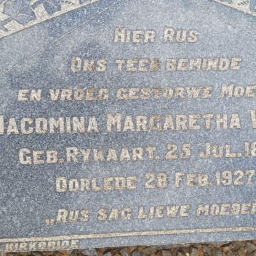 VISSER Jacomina Margaretha nee RYKAART 1875-1927