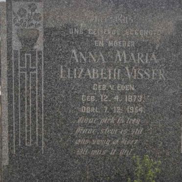 VISSER Anna Maria Elizabeth nee V. EDEN 1873-1954