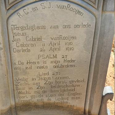 ROOIJEN Jan Gabriel, van 1910-1919