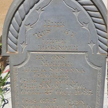 GROBLER Alida Susanna nee LE ROUX 1896-1937