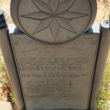 ROUX Hermanus Jacobus, Le 1876-1919