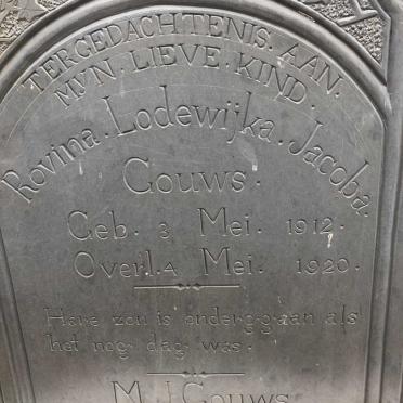 GOUWS Rovina Lodewijka Jacoba 1912-1920