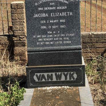 WYK Jacoba Elizabeth, van 1892-1983