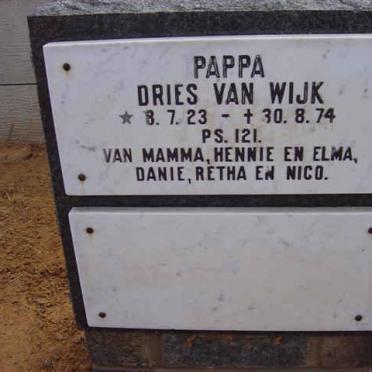 WIJK Dries, van 1923-1974