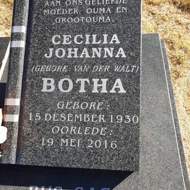 BOTHA Petrus Jakobus 1925-2012 &amp; Cecilia Johanna VAN DER WALT 1930-2016
