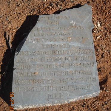 North West, VRYBURG district, Mareetsane, Weltevreden farm cemetery