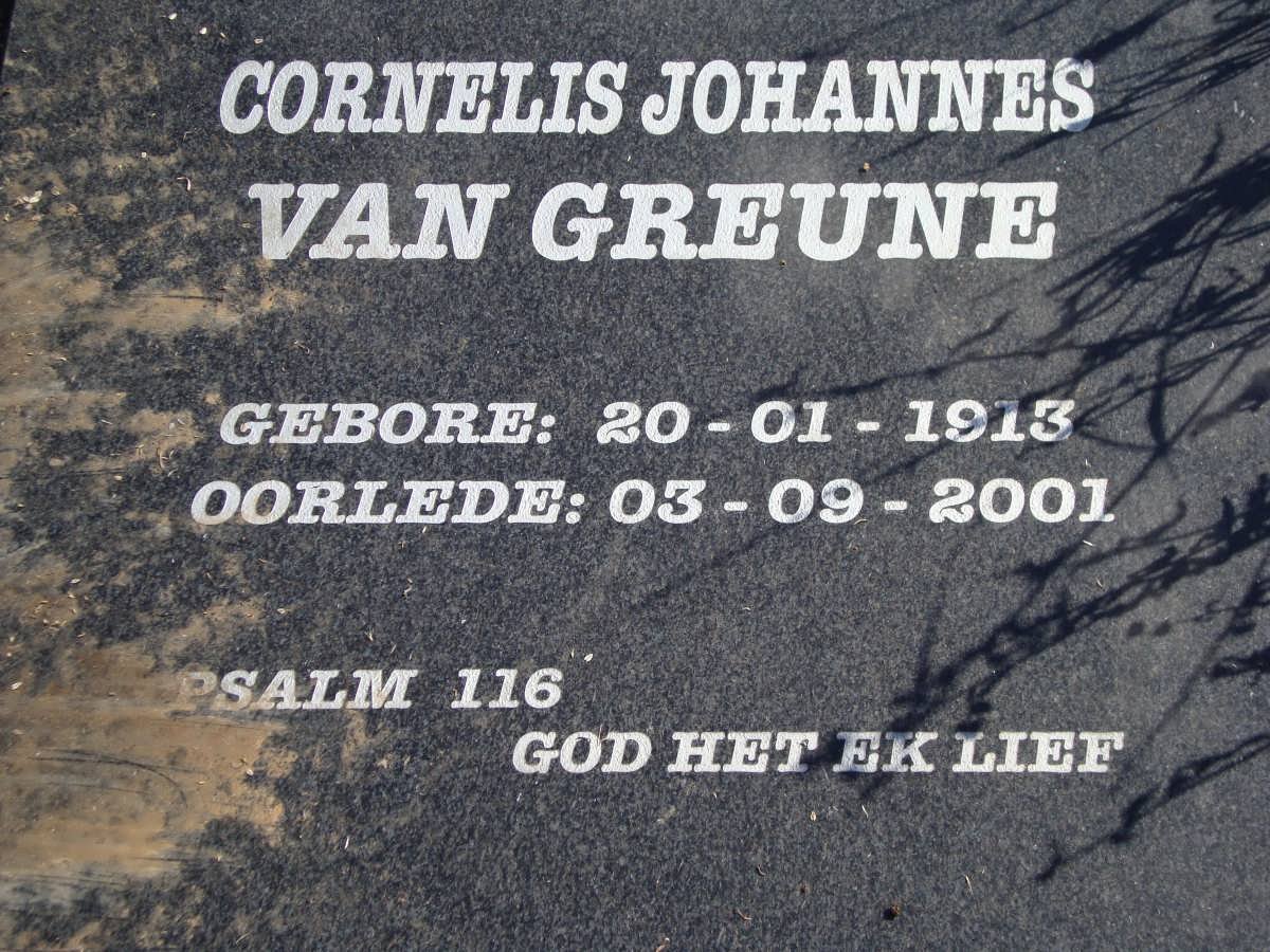 GREUNE Cornelis Johannes, van 1913-2001