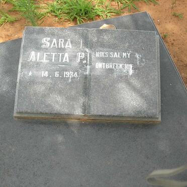 RENSBURG Pieter Andries, Janse van 1929-1998 &amp; Sara Aletta P. 1934-