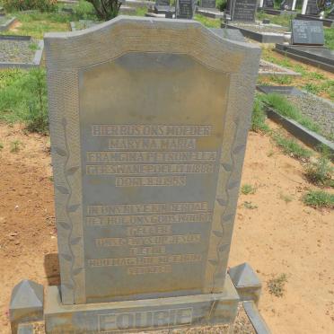 FOURIE Maryna Maria Francina Petronella nee SWANEPOEL 1886-1953