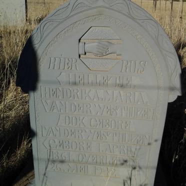 WESTHUIZEN Helletje Hendrika Maria, van der nee VAN DER WESTHUIZEN 1861-1912