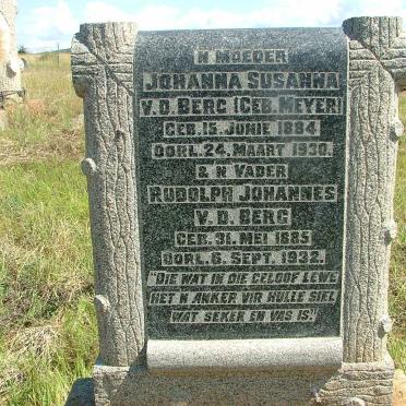 BERG Rudolph Johannes, v.d. 1885-1932 &amp; Johanna Susanna MEYER 1884-1930