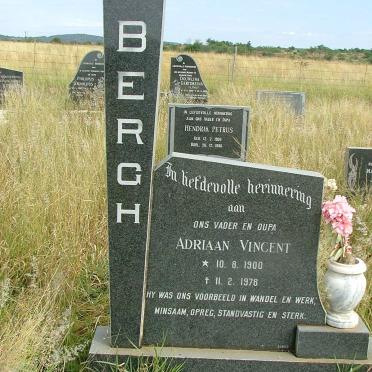 BERGH Adriaan Vincent 1900-1978