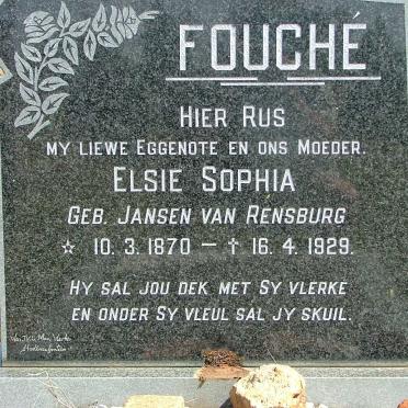 FOUCHÉ Elsie Sophia nee JANSEN VAN RENSBURG 1870-1929