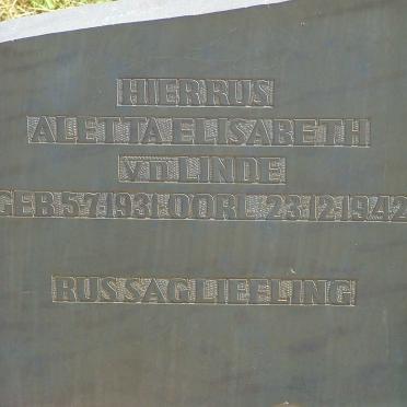 LINDE Aletta Elisabeth, v.d. 1931-1942