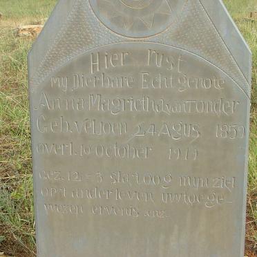 TONDER Anna Magrietha, van nee  VELJOEN 1859-1919