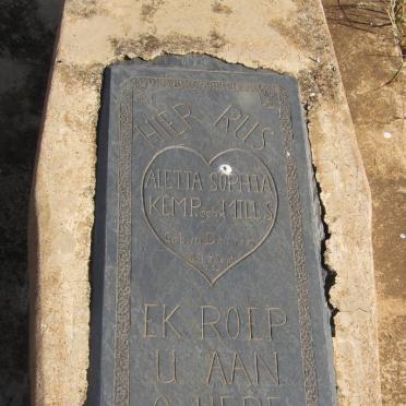 KEMP Aletta Sophia nee MILLS 1871-1933