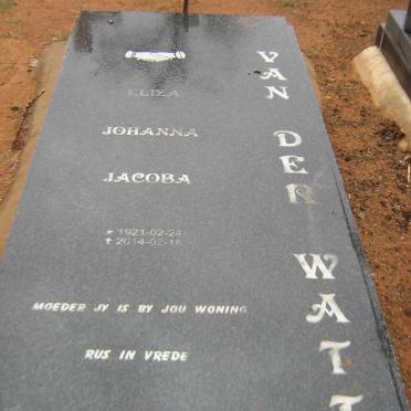 WATT Eliza Johanna Jacoba, van der 1921-2014