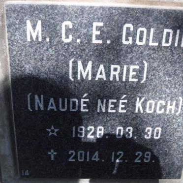 GOLDIE M.C.E. voorheen NAUDE nee KOCH 1928-2014