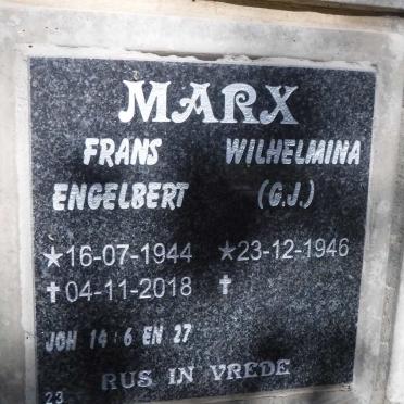 MARX Frans Engelbert 1944-2018 &amp; Wilhelmina G.J. 1946-