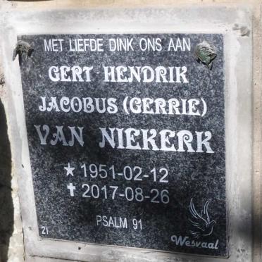 NIEKERK Gert Hendrik Jacobus, van 1951-2017
