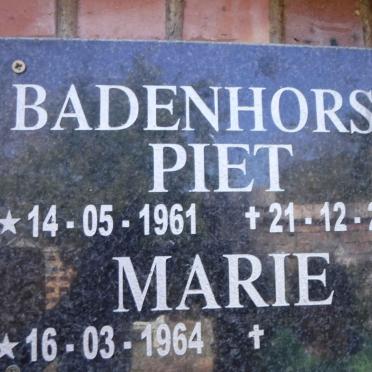BADENHORST Piet 1961-2016 &amp; Marie 1964-