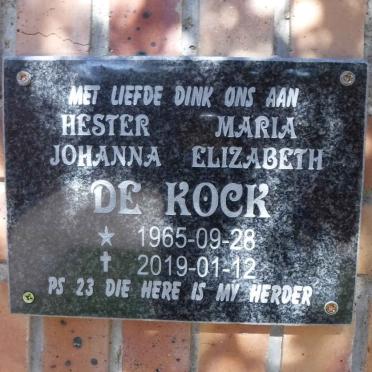 KOCK Hester Maria Johanna Elizabeth, de 1965-2019