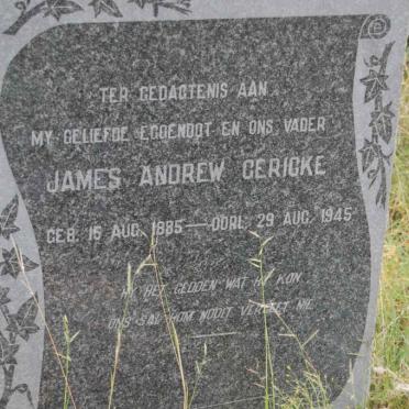 GERICKE James Andrew 1885-1945