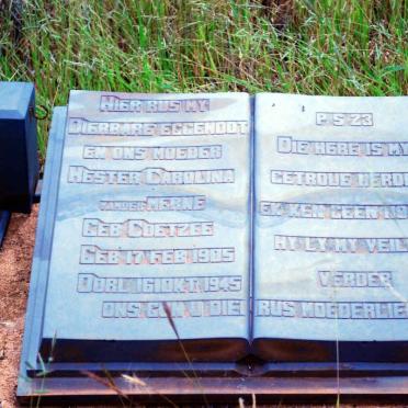 MERWE Hester Carolina, van der nee COETZEE 1905-1945