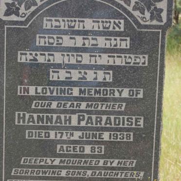 PARADISE Hannah -1938