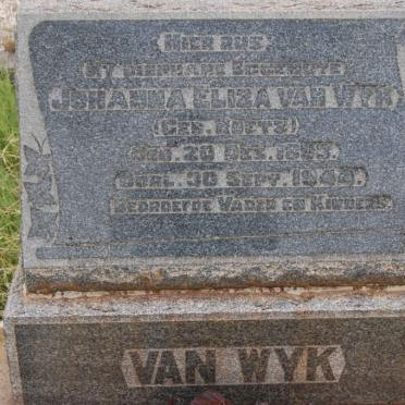 WYK Johanna Eliza, van nee ROETS 1895-1944