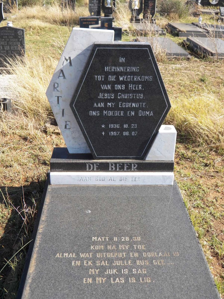 BEER Martie, de 1936-1997